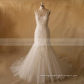 Massive Bling Beads With Lace Fit Mermaid Flare Wedding Dress Bottom Tulle Chapel Train